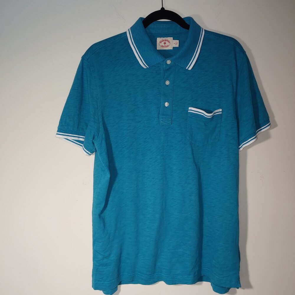 Brooks Brothers Red Fleece Polo Shirt Size Large Aqua Blue